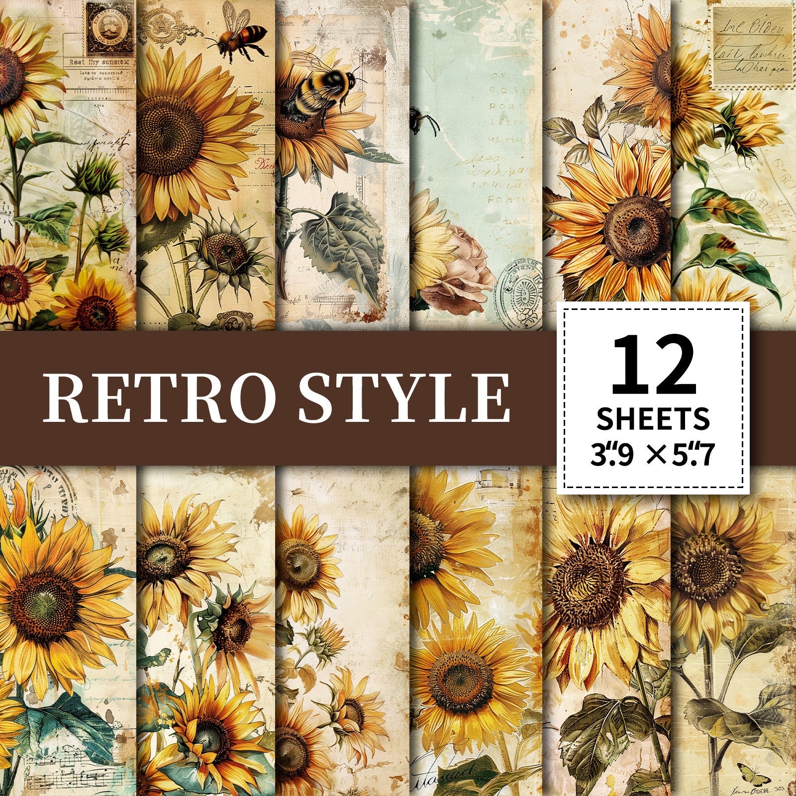 Wholesale Retro series material paper North American style DIY creative notebook background paper